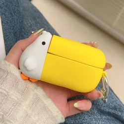 Funny Cartoon Big Mouth Bird Case For Apple AirPods 4 Pro 2 1 3 Soft Silicone Wireless Bluetooth Earphone Protective Cover Hook