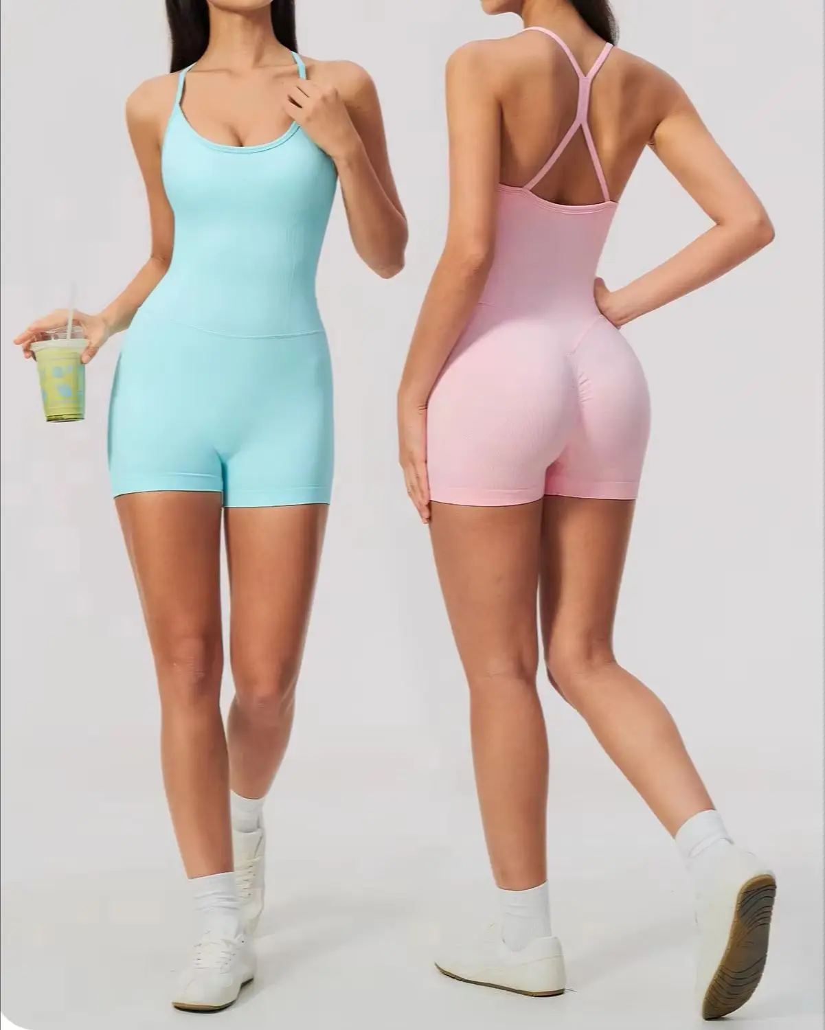 Yoga Sports Overalls Gym Jumpsuit Women's Fitness Suit Scrunch Short Sets for Woman Tracksuit Yoga Clothing Workout Sportswear