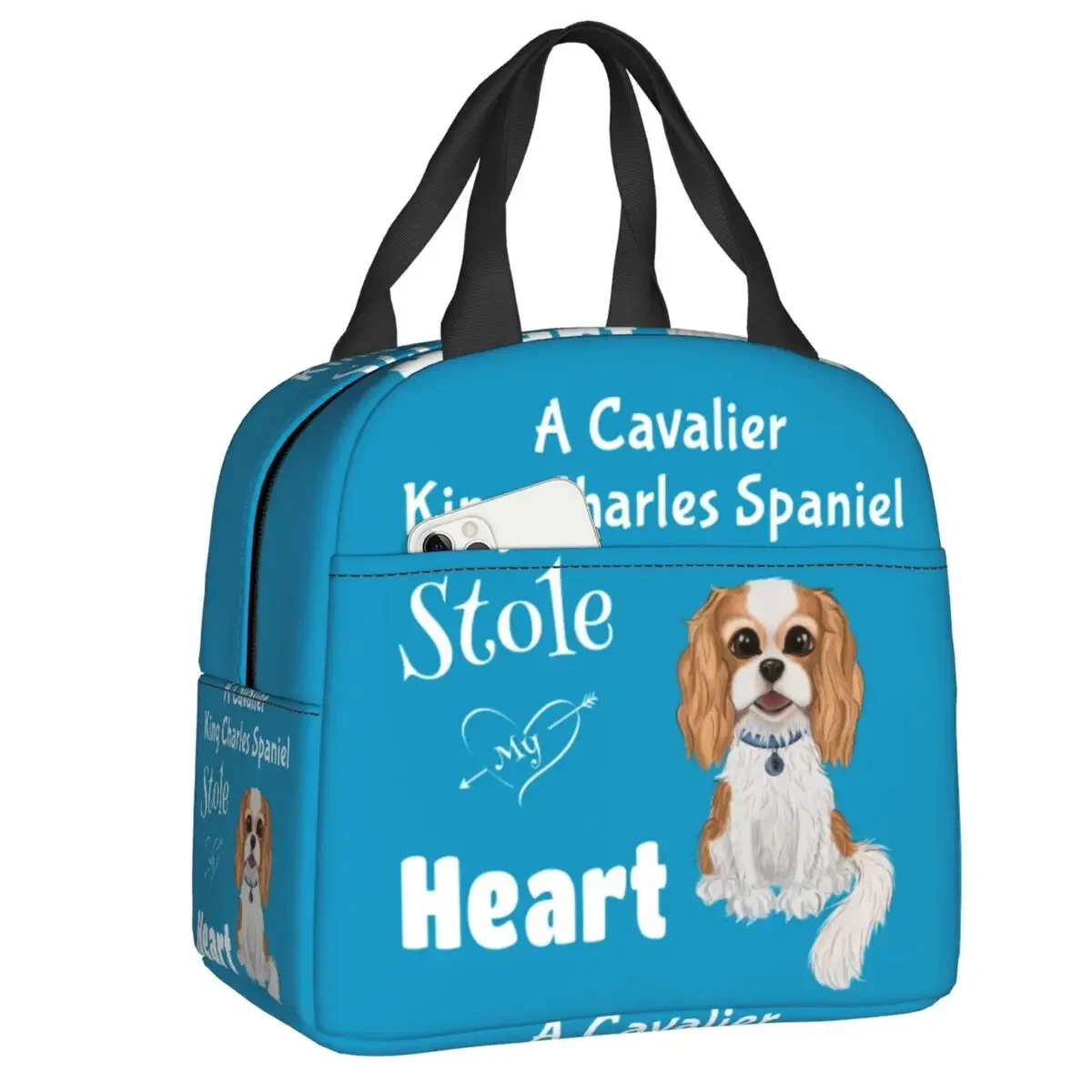 

Cavalier King Charles Spaniel Lunch Box Women Waterproof Funny Dog Thermal Cooler Food Insulated Lunch Bag Office Work