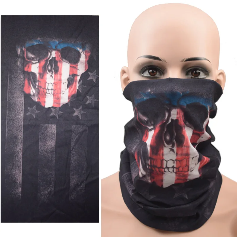 Halloween CS Skull Mask Seamless ride Sunblock mask Magic Bandana Sport bib Half Grimace Clown