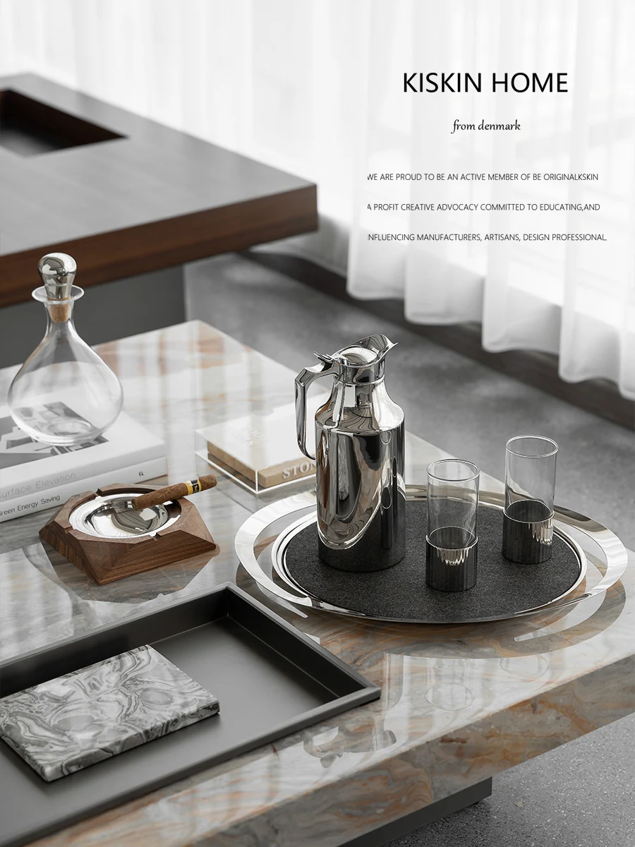 

European Style Stainless Steel Insulated Home Use Water Pot Luxury Cup Living Room Guest Heat Resistant Water Pot Set