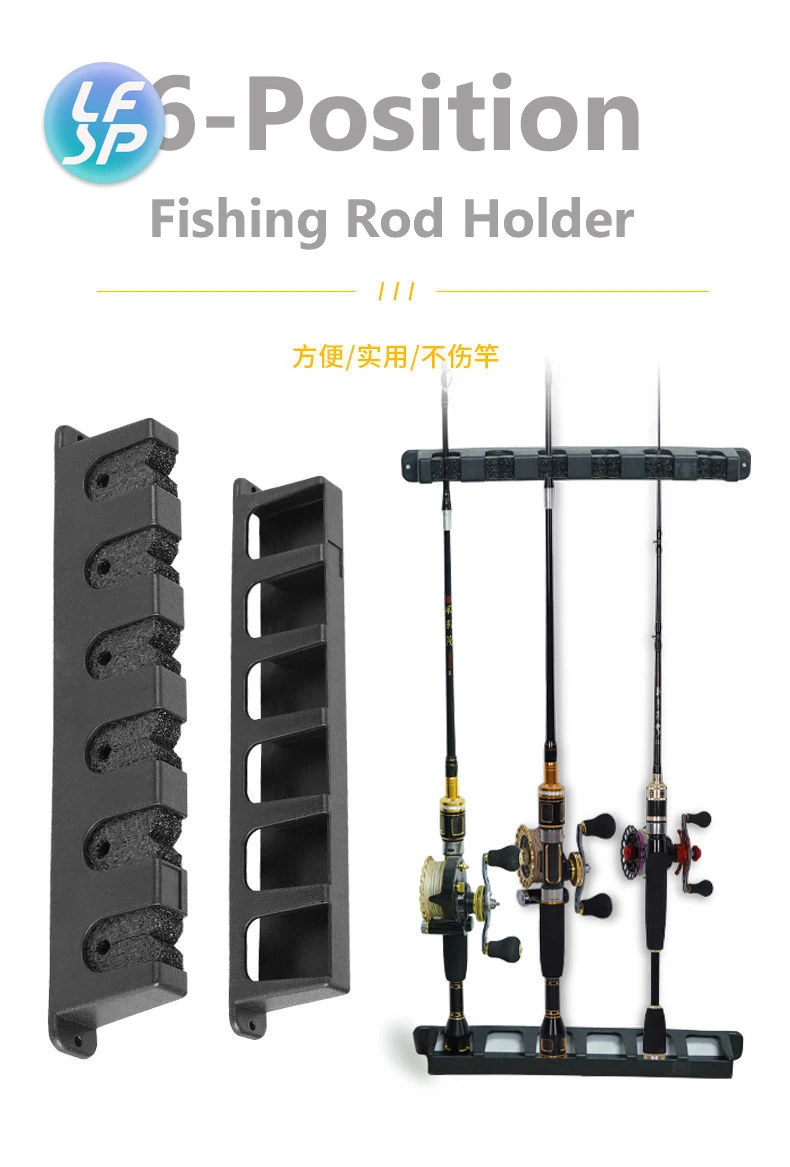 

Rod Racks Holder for Fishing Wall Mount Vertical 6 Fishing Rod Rack for Fishing Pole Holder Rod Stand Wall Mount Modular Garage