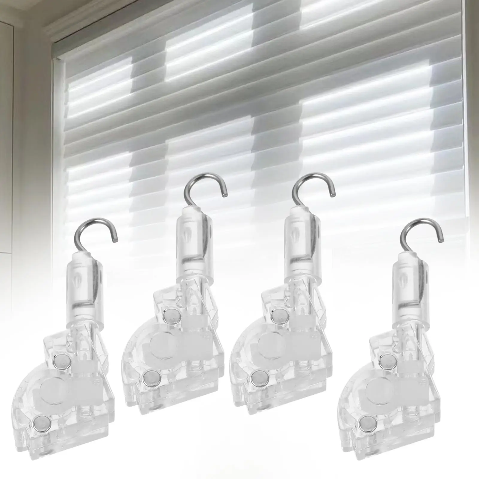 Clear Plastic Window Blinds Wand Tilter D Shape Control Rod with Hook for Mini Blinds Low Rail Installation