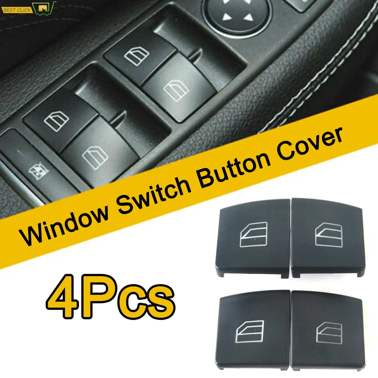 4Pcs Car Power Window Switch Button Cover For Mercedes-Benz W204 C-Class W212 W242 W246 W166 W176 W204 E-Class E200 A2049055402