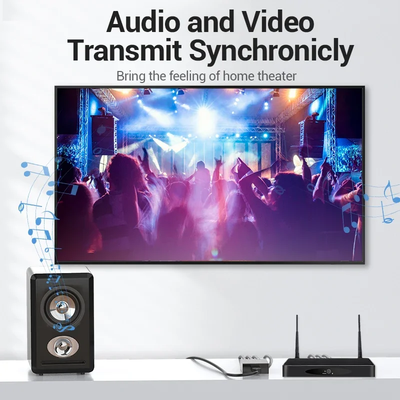 Конвертер Vention AV в HDMI Видеоадаптер HDMI в RCA с кабелем питания Mini USB для ТВ-приставки, проектора, игровой консоли HDMI в AV