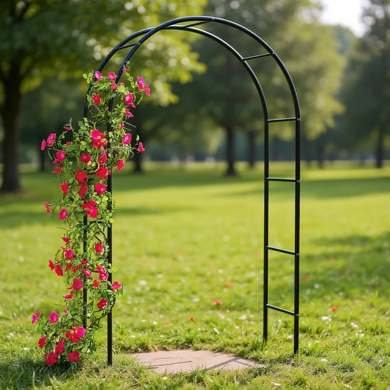1pc Metal Garden Arch100Inch Large Heavy Duty Steel Frame Gothic Wedding Flower Stand Lawn Climbing Frame