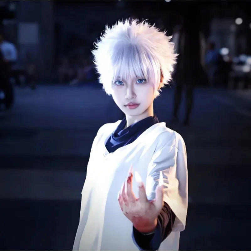 Anime Hunter X Hunter Killua Zoldyck Cosplay Costumes T-shirt Clothing Accessories Full Set Carnival Party Outfits Boy Suits