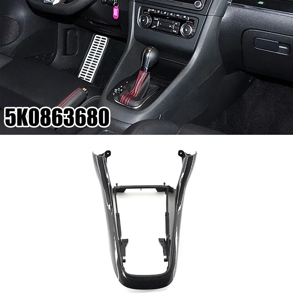 

1pc Center Console Frame Trim Shift Panel Cover For Golf 6 MK6 2008-2013 5K0863680 ABS Carbon Fiber Look Easy To Install