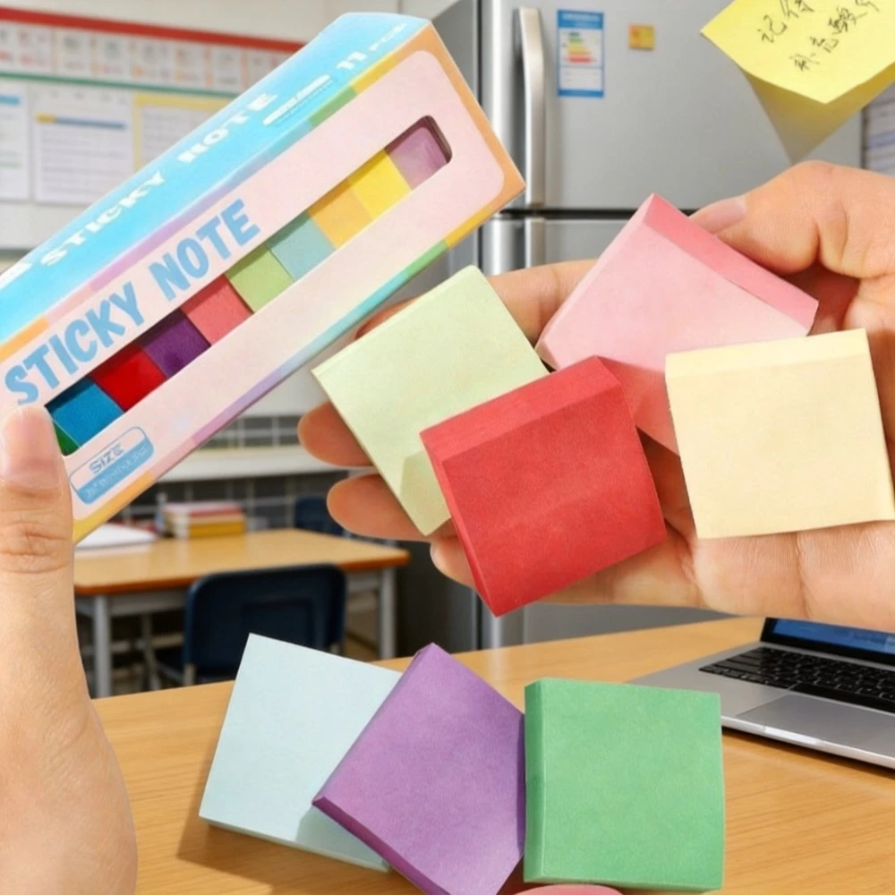 

100 sheets Color Posted It Memo Mini Sticky Notes Pads Posits Stationery Stickers Notebook School Planner Message Paper Sticker