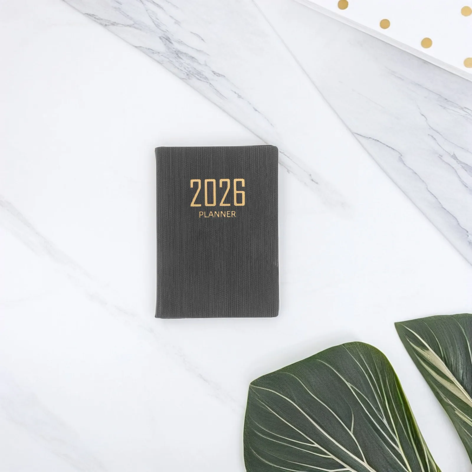 2026 Portable Pocket Planner A7 Size Mini Daily Weekly Monthly Agenda Book Thick Smooth Paper PU Cover Student Business