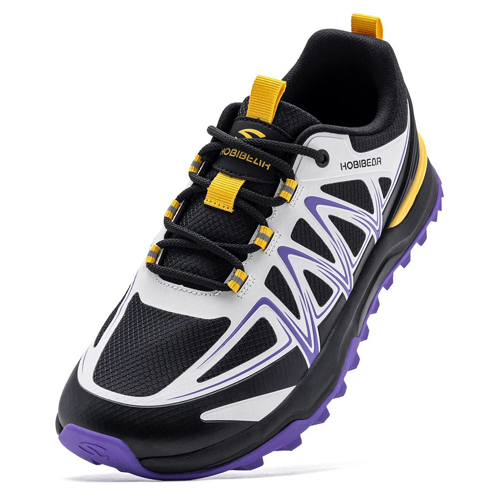 HOBIBEAR Unisex Wide Width Hiking Sneakers Outdoor Trail Running Shoes Artificial Leather Non Slip Lace-Up Walking Sneaker