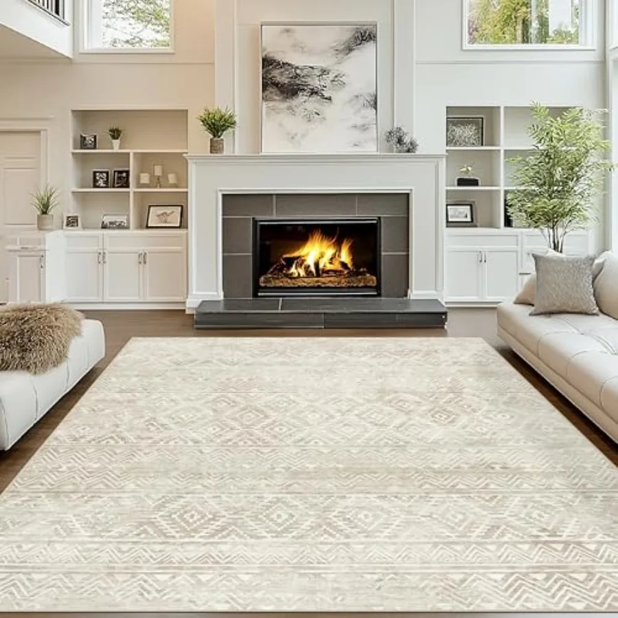 

8x10 Area Rugs Washable Rug: AntiSkid Abstract Modern Living Room Rug Soft Thin Carpets Indoor Floor NonShedding Carpet for Bed