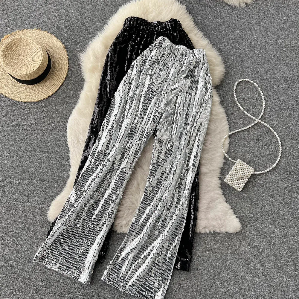 Faionable High Waist Straight Leg Casual Pants iny Slimming Drapey Long Trousers Autumn  Commute Sle Women's Premiu...