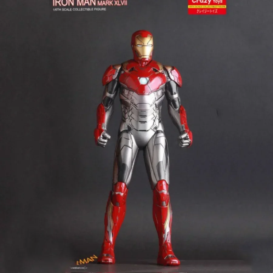 

30cm Anime Iron Man Mk47 Crazytoys Avengers 4 Tony Stark 12 Inches Model Collectible Action Figures Ornaments Creative Toys