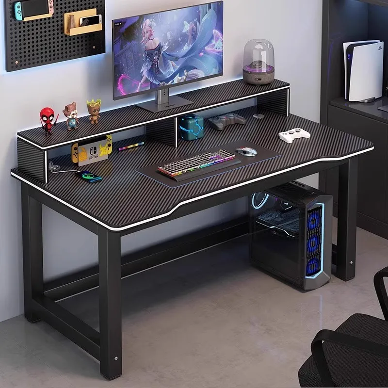 Modern Large Home Office Desk Simple Executive Writing Table Metal Wooden Study Work PC Gaming Table Computer Desk