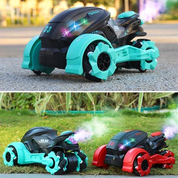 Rc Drift Motorcycle Gesture Car Radio Control Light Spray Stunt Rc Off Road Racing Car Boys Girls Kids Toys Christmas Gift