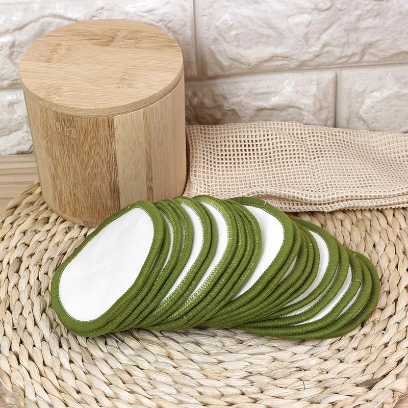 20Pcs Reusable Cotton Pads Makeup Remover Washable Round Bamboo Make Up Pads Cloth Nursing Pads Skin Care Tool