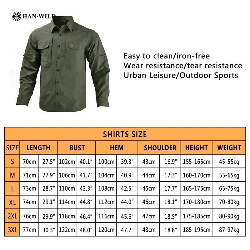 Casual Shirt Camping Tactical Shirts for Men Lightweight Quick Drying Hiking Long Sleeve Work Cargo Airsoft Hunting Clothes