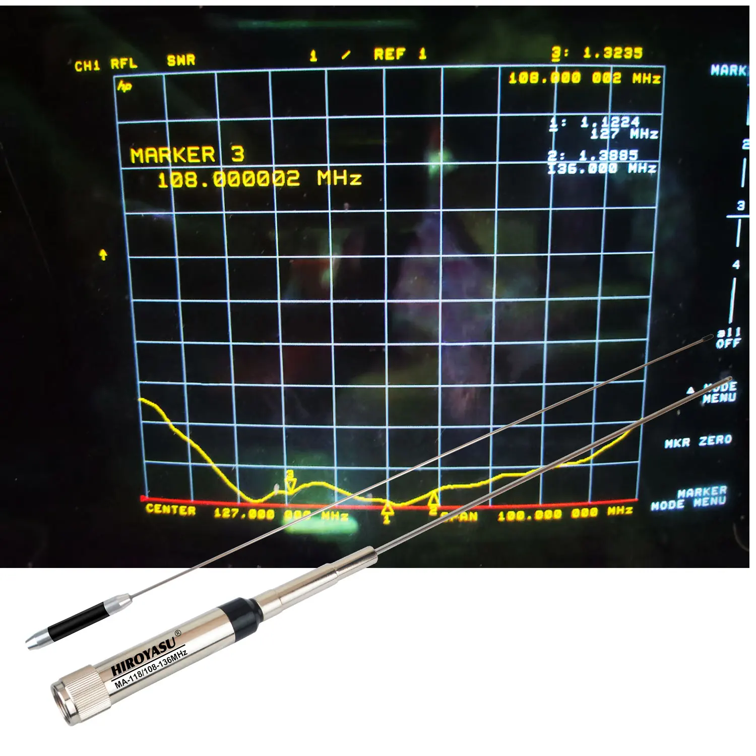 هوائي اتصال لاسلكي هوائي 108-136 ميجا هرتز تردد الطيران هوائي متنقل قطعتين 2.15dBi 1 متر طول HIoryasu MA-118 #5