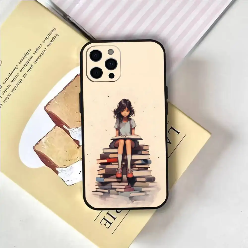 قراءة الكتب التوضيحية حالة الهاتف آيفون 17,16,15,14,13,12,11 زائد، برو، ماكس، XS غطاء سيليكون لينة #2