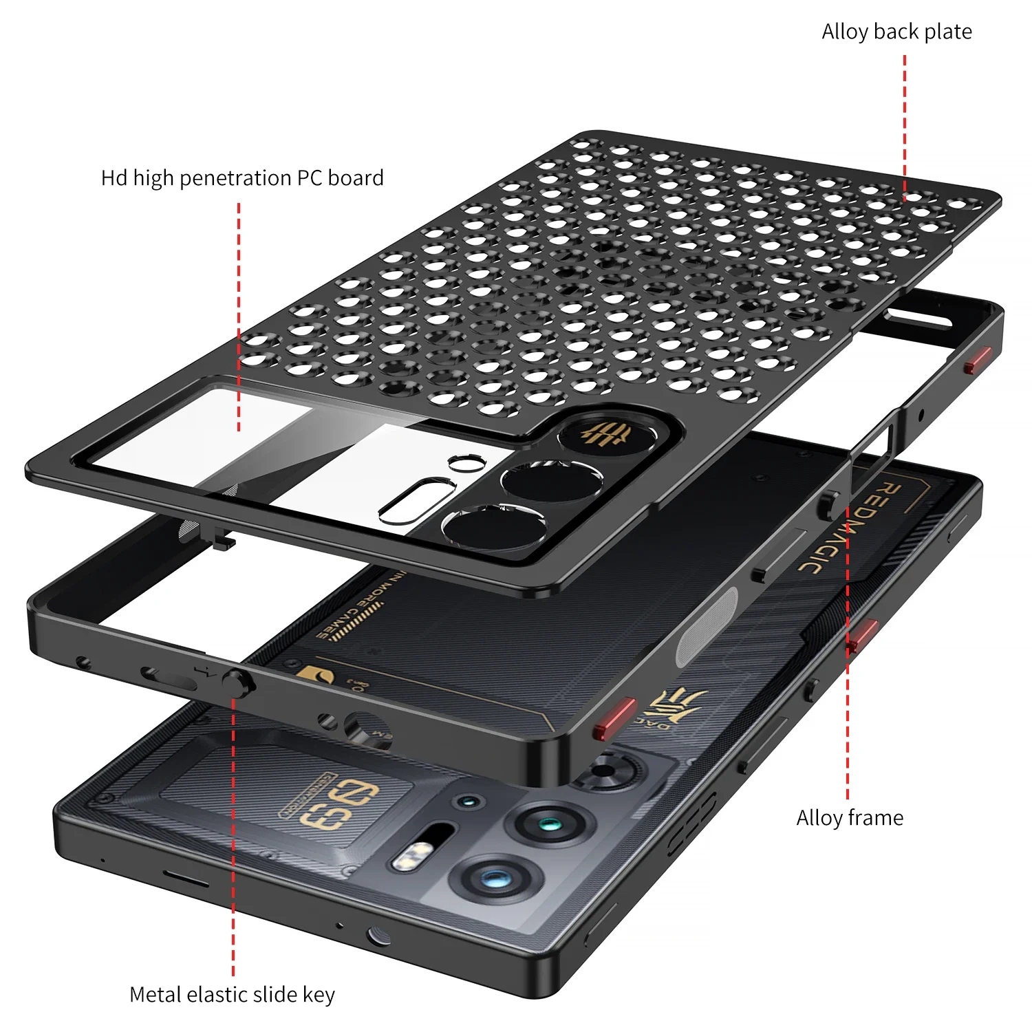 For ZTE Nubia Red Magic 9 Pro plus Case Cooling Aromatherapy Men's Armor Aluminum Metal nubia Z60 Ultra Cover Heat Dissipation