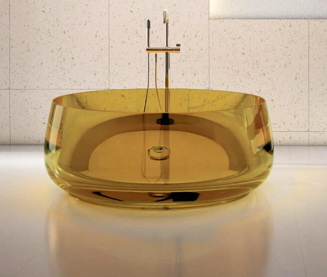 1400x1400x540mm New Design Resin Freestanding Bathtub Online Celebrity Colored Transparent Tub RS1055A