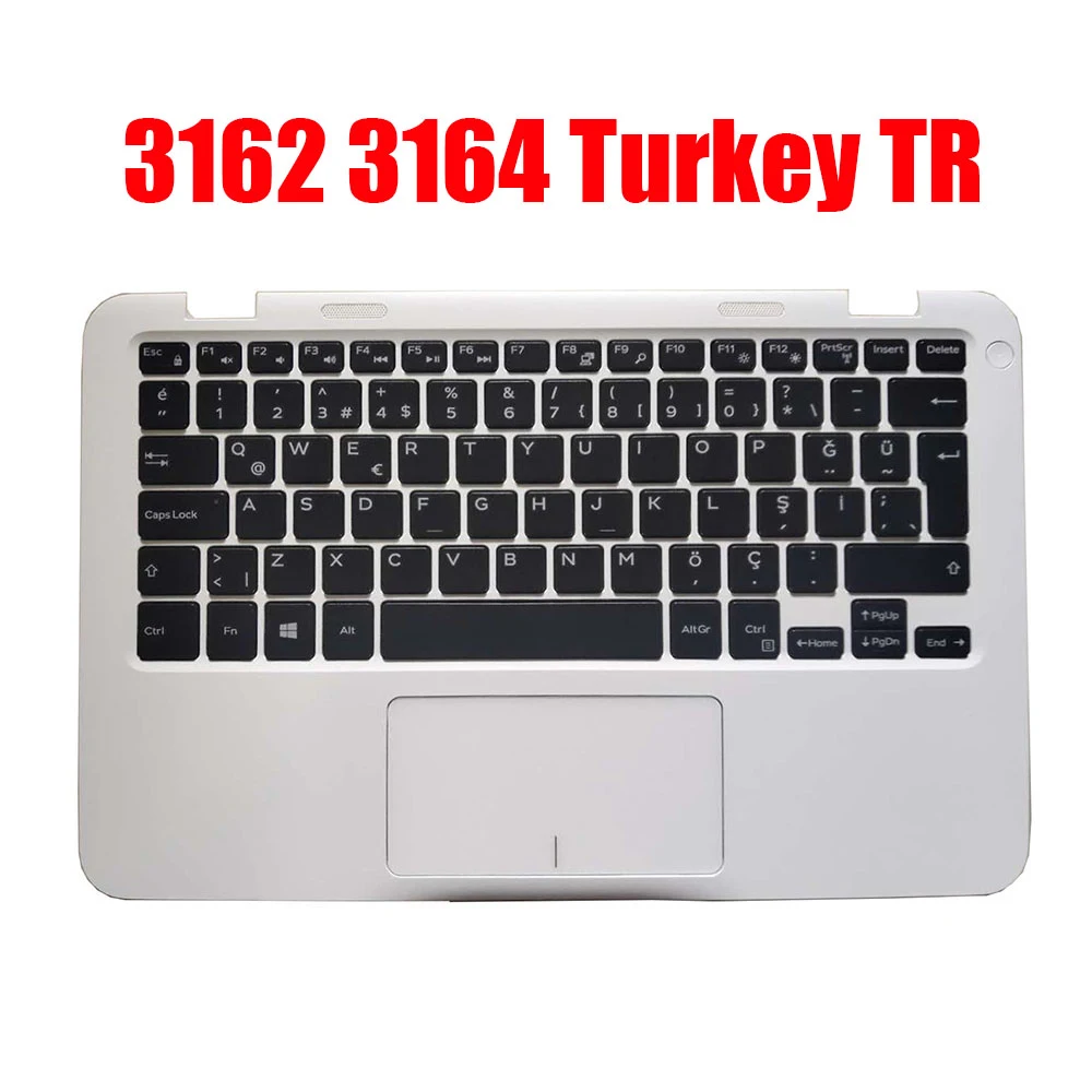 

Turkey TR Laptop Palmrest For DELL For Inspiron 11 3162 3164 08T479 8T479 0RV892 RV892 White With Keyboard With Touchpad New