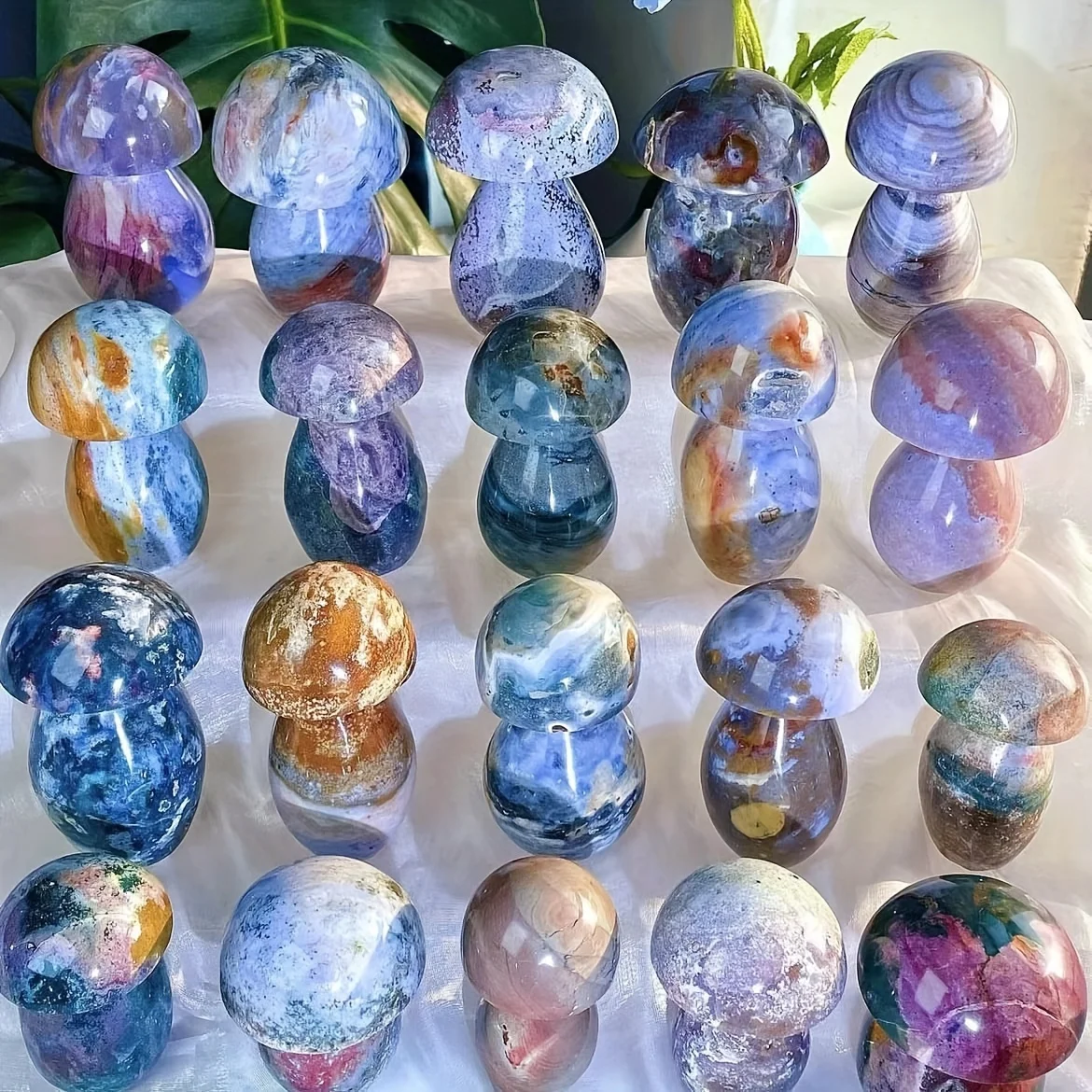 فطر اليشم البحري الطبيعي، حجر مصقول، حجر النخيل، كريستال، حشو خزان الأسماك. #1