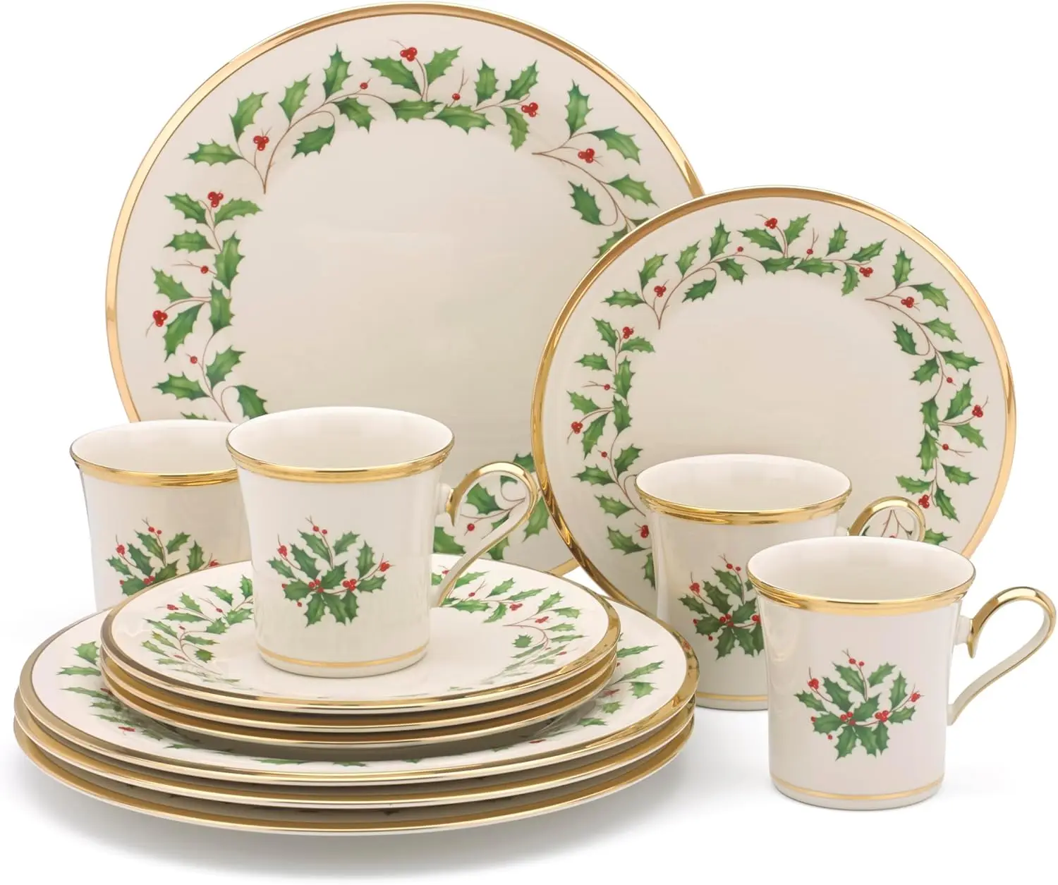 6122048 Holiday 12-Piece-Plate-&-Mug Set