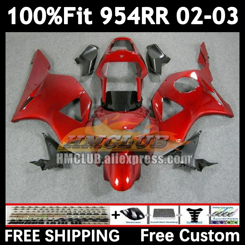 Injection Fairing For HONDA CBR900RR CBR 900 954 CBR900 gloss red CBR954 RR 92No.8 CBR 954RR 02 03 CBR954RR 2002 2003 Bodys