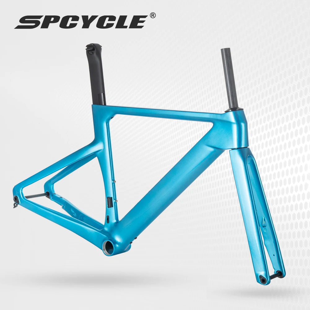 Spcycle Aero Carbon Road Bike Frame 700x32C Disc Brake Full Hidden Cable T47 Thread BB Road Bicycle Frameset