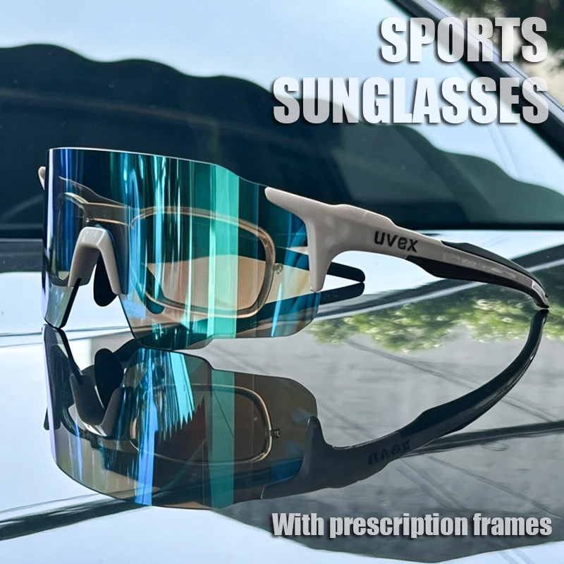 Image of Fahrrad-Sonnenbrille mit Korrektionsgläsern für Herren und Damen – Speed-Road-Mountainbike-Brille, Outdoor-Sportbrille, Radsport-Sonnenbrille