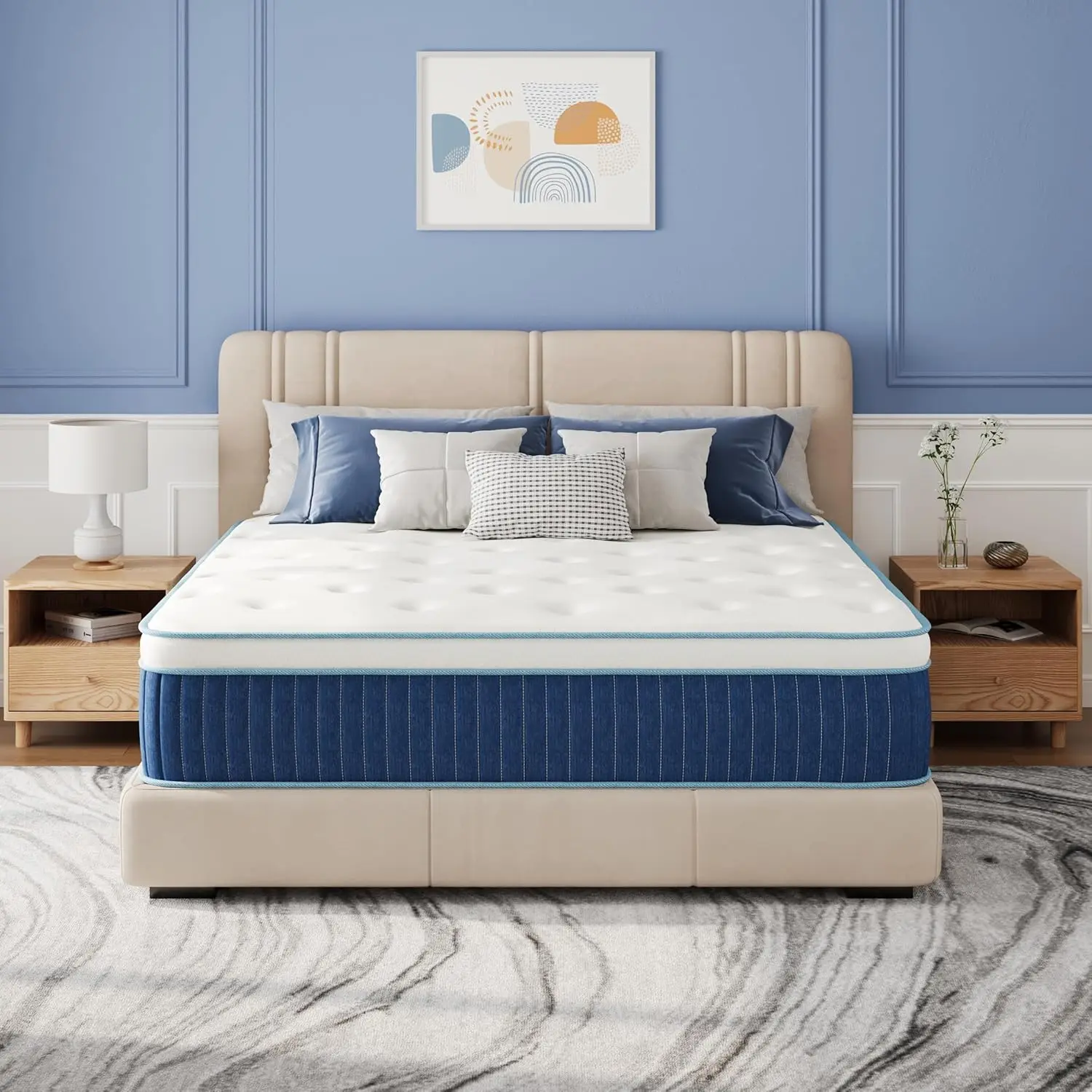 12-Inch Hybrid Mattress, Full Size in Box, Fiberglass-Free Medium Feel with Motion Isolation & Edge Support