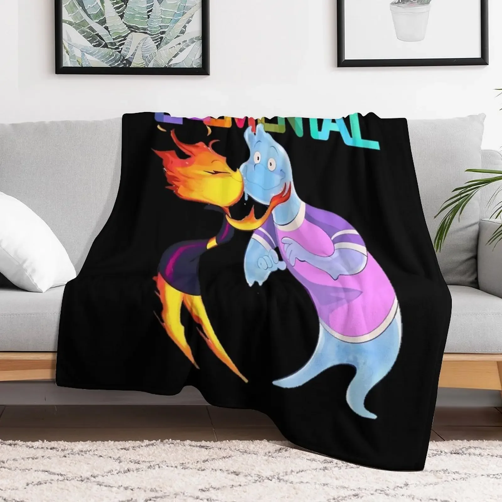 Elemental - Wade & Ember Throw Blanket funny gift blankets ands Blankets