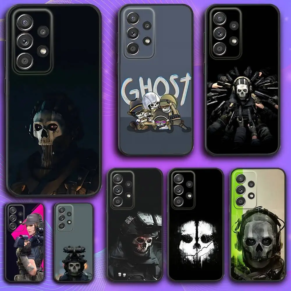 COD Call Of Duty Ghosts حافظة لهاتف سامسونج S 25,24,23,22,30,21,10,9,Ultra,Plus,Lite,FE,4,5G حافظة سوداء ناعمة