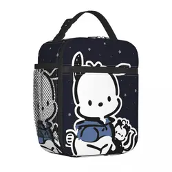 Pochacco Kawaii Dog Insulated Lunch Bags borsa termica contenitore per pasti riutilizzabile Tote Lunch Box ad alta capacità borsa per alimenti Picnic