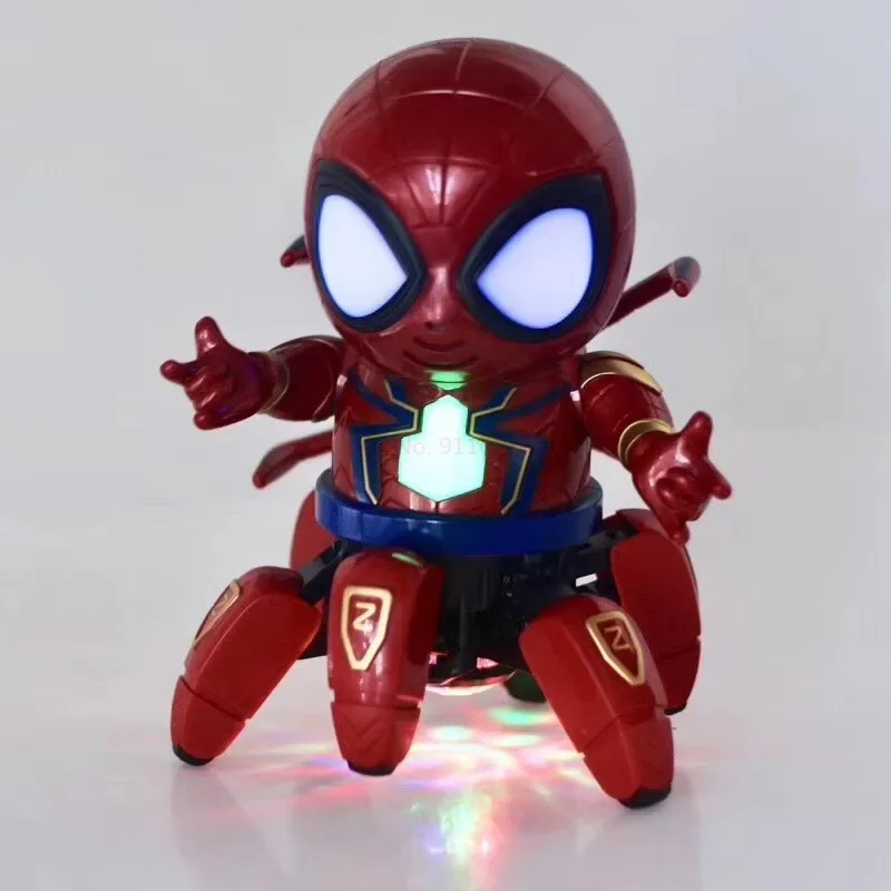 

Spider Man Electric In Stock Super Hero Robot Toy 6 Claws Glow Singable Dance Iron Spiderman Figure Toys Gifts For Children