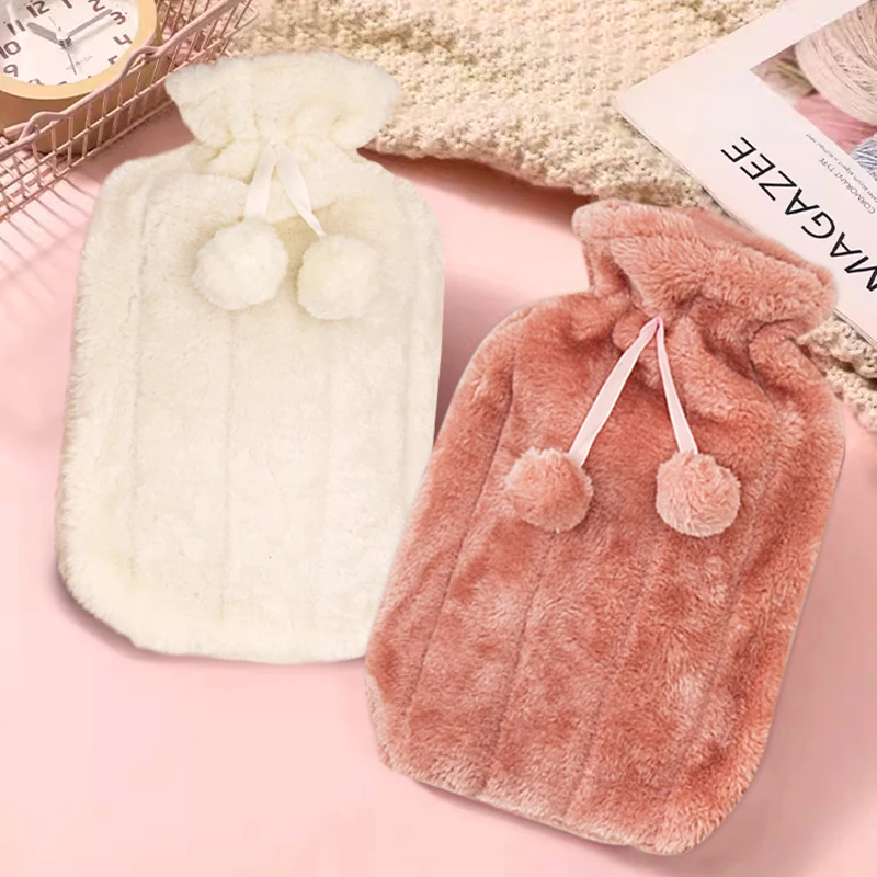 2000ml Hot-water Bag Cover Hot Water Bottle Cover Reusable Plush Hand Warming Bag Cloth Hand Warmer Hot Water Bag cloth cover