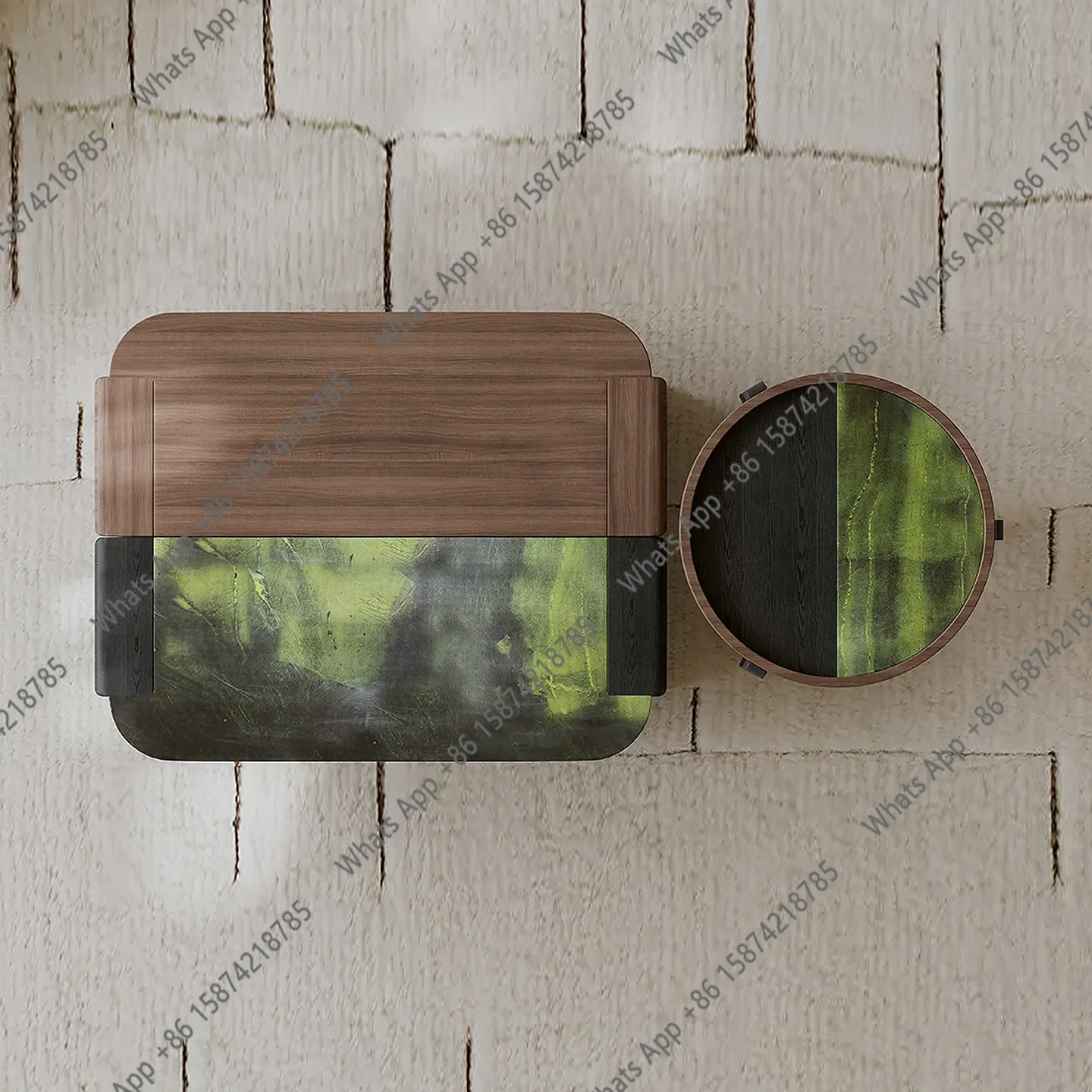 

Vv Medieval Style Marble Coffee Table Living Room Home Designer High Sense Creative Square Circle Coffee Table Combination X