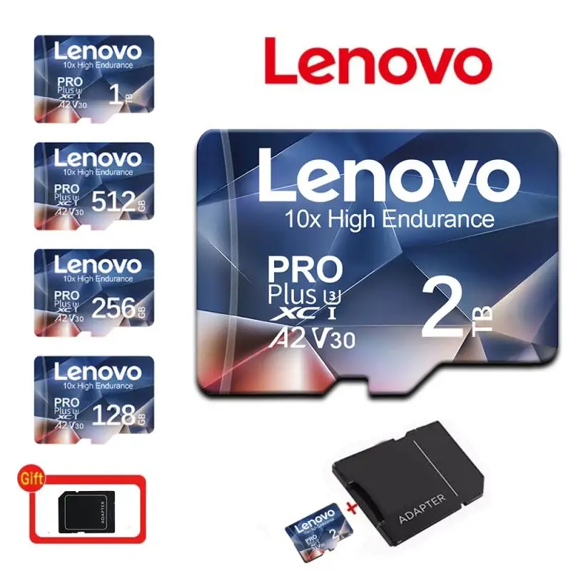 

Original Lenovo High Speed Memory Card 2TB 512GB 256GB 128GB Class 10 TF SD Card 1TB SD Memory Card For Phone/Computer/Camera