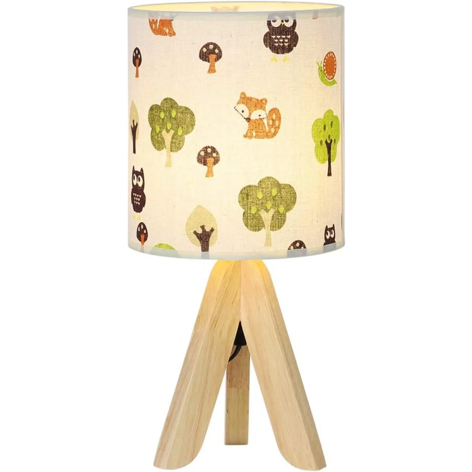 

Kids Tripod Nightstand Lamp with Fabric Cartoon Lampshade - Adjustable for Bedroom & Living Room