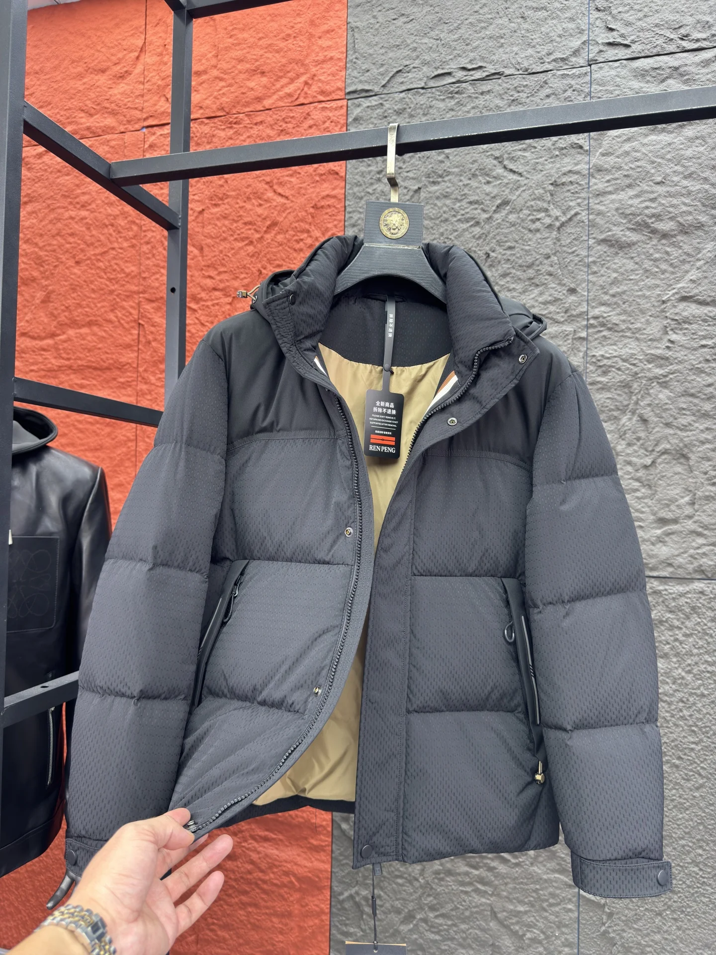 

Men's Thiened down Jaet Casual Hooded White Du Feather Warmth Winter Outdoor Ci Leisure Faion Pampa& Polyester F...