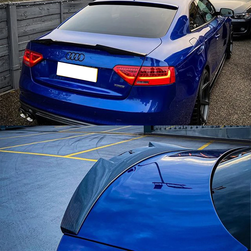FOR AUDI A5 B8 B8.5 2Door Coupe 8T3 M4 Style Carbon fiber Rear Spoiler Trunk wing 2009-2016 FRP Forged carbon （Not for S5 RS5）