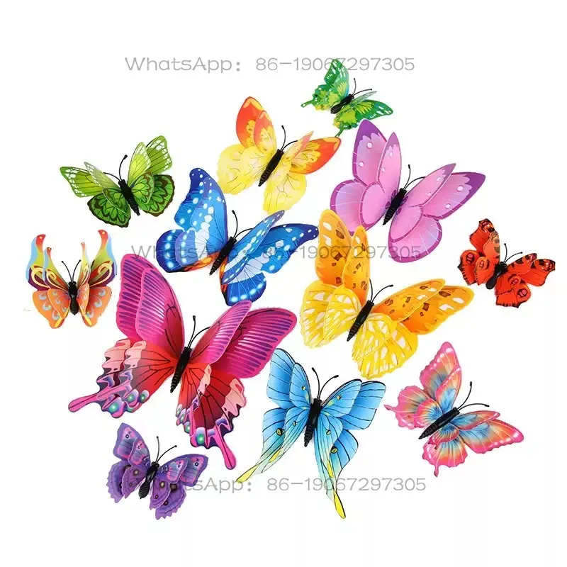 3D Three-dimensional Double-layer Simulated Butterfly, Creative Home Living Room Background Wall Decoration