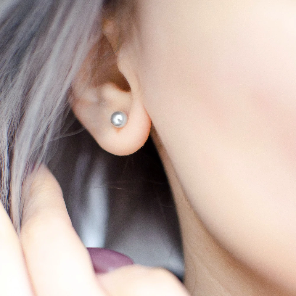e-Manco 4/6/8MM Imitation Pearl Stud Earrings Silver Plated Women Hypoallergenic Earings Jewelry Korean Style