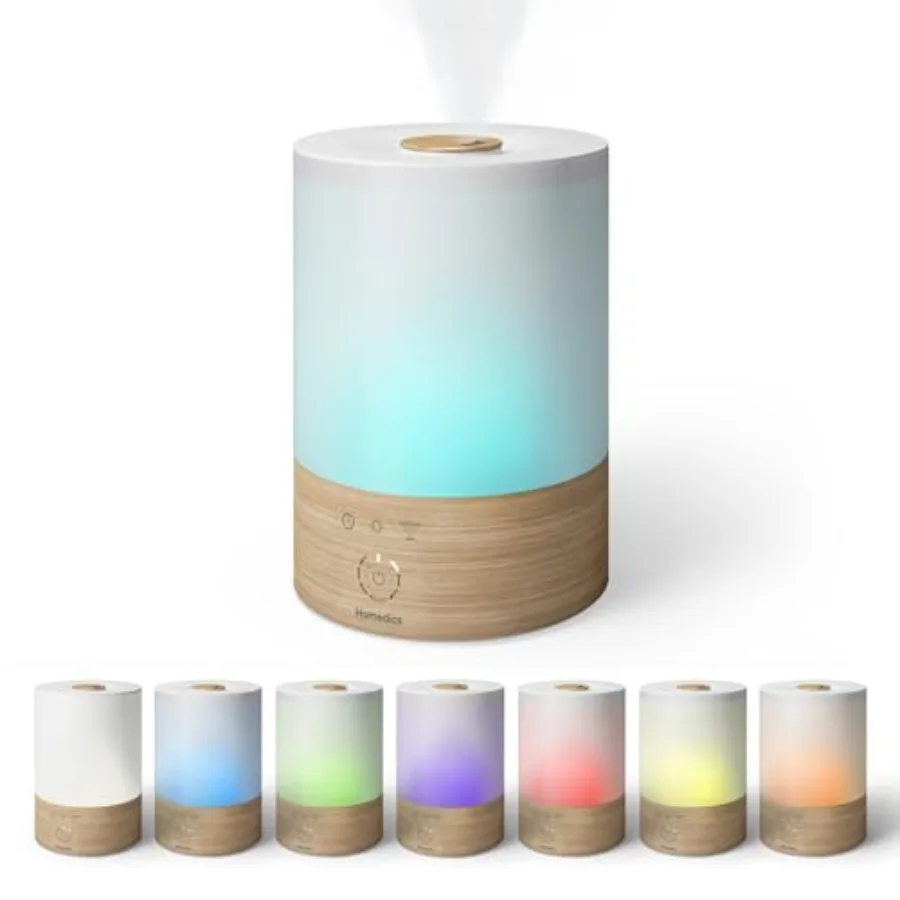 

Cool Mist Ultrasonic Humidifier 8-Colors Night Light 0.66 Gal Top-Fill Tank 24Hr Runtime 3 Mist Settings 360° Mist for 329 sq f