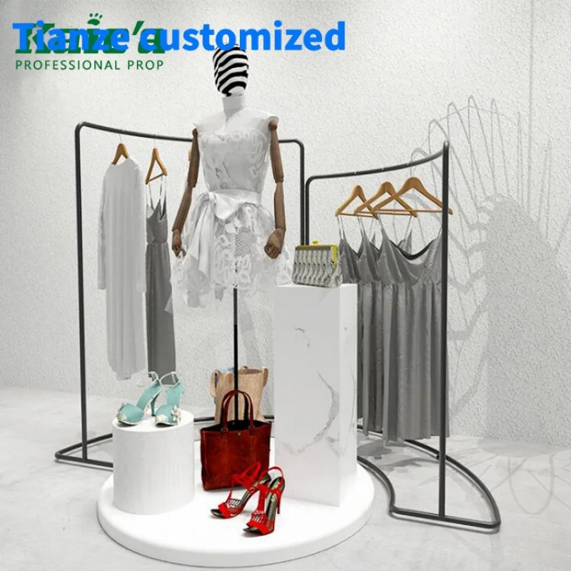 [Customized]High quality ladies clothes shop design mall kiosk sale / display furniture equipment stand /rack