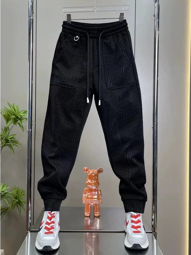 

Модные свободные повседневные брюки с завязками, черные в полоску, длинные, универсальные, новинка весны 2026, удобные, дышащие