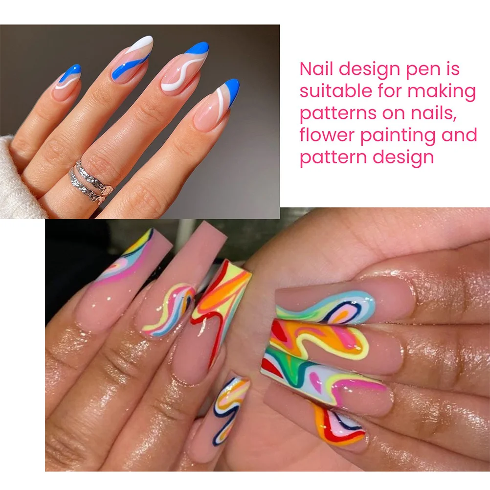 

8 Pcs Nail Dotting Tool French Manicure Pen Liner Brushes Design Gel Graffiti Pens Pencil
