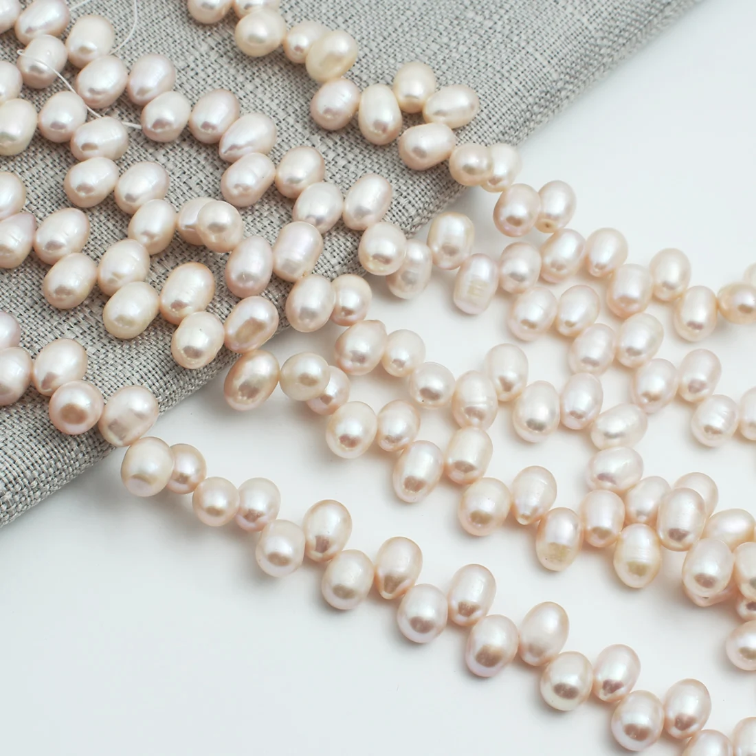 

Natural freshwater pearls with three or seven holes, irregular shaped beads, jewelry DIY necklace bracelet